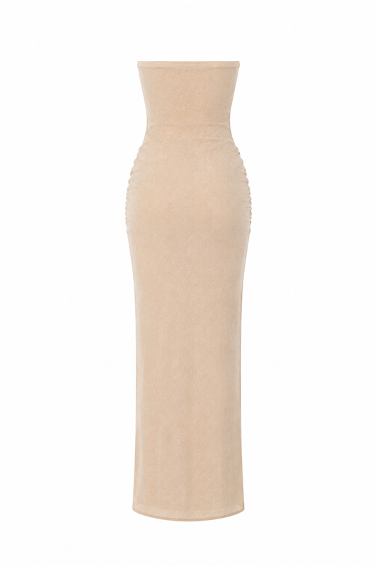 Ruched Strapless Maxi Dress