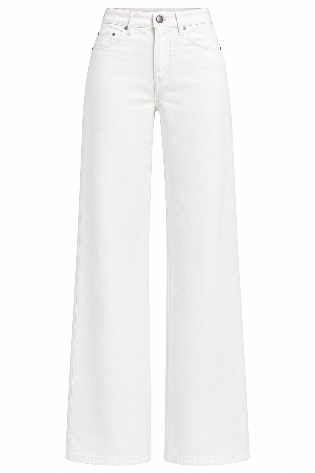 Pure White High-Rise Wide-Leg Jeans