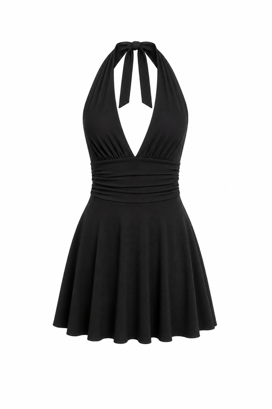Draped V-Neck Maxi Dress