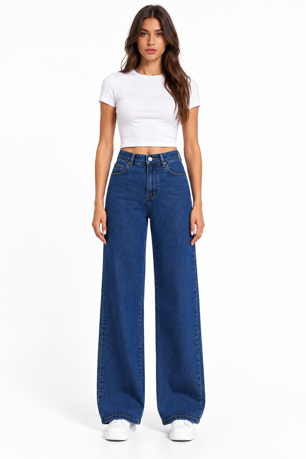 High-Waisted Wide-Leg Jeans