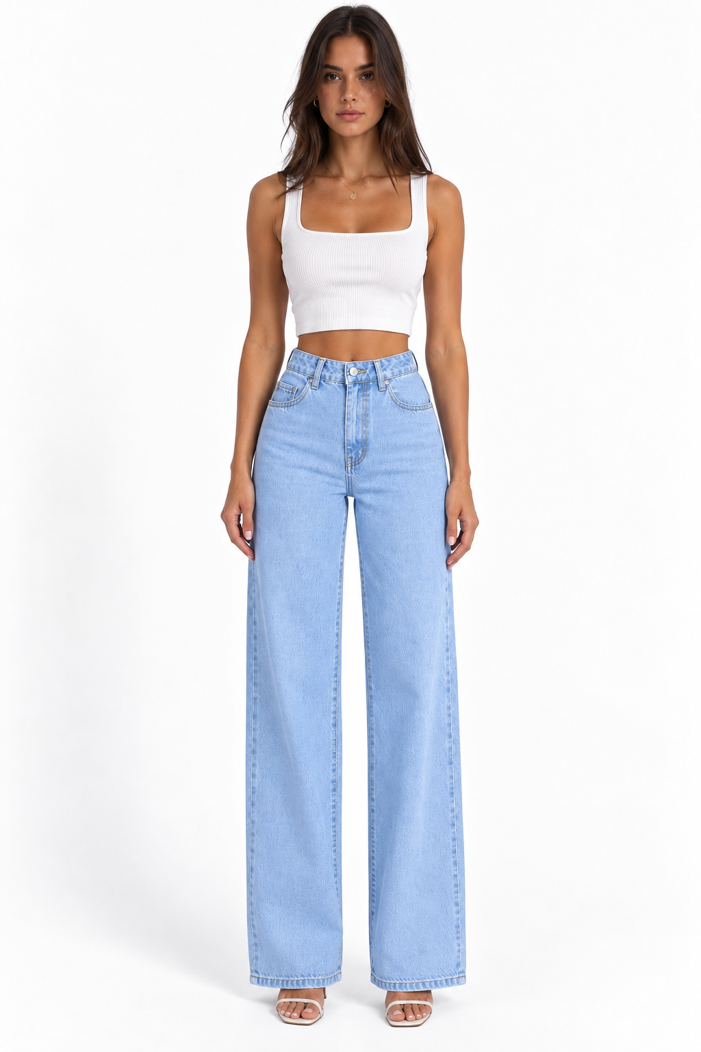 High-Waisted Wide-Leg Jeans