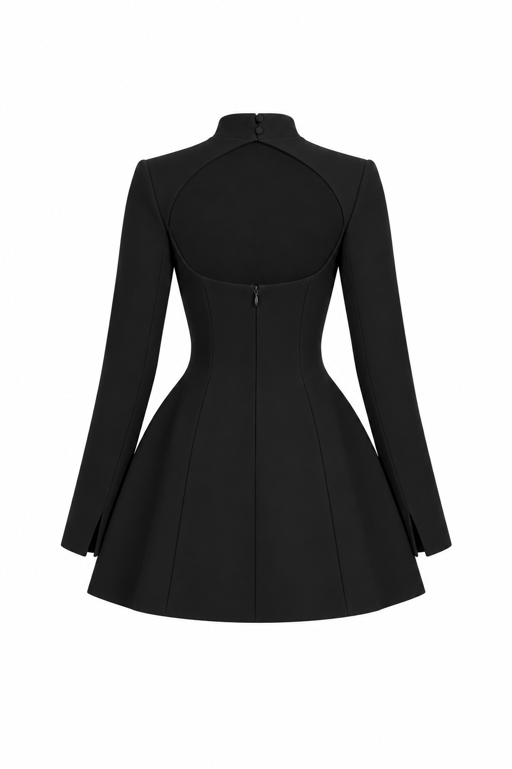 Ruched Long-Sleeve Mini Dress
