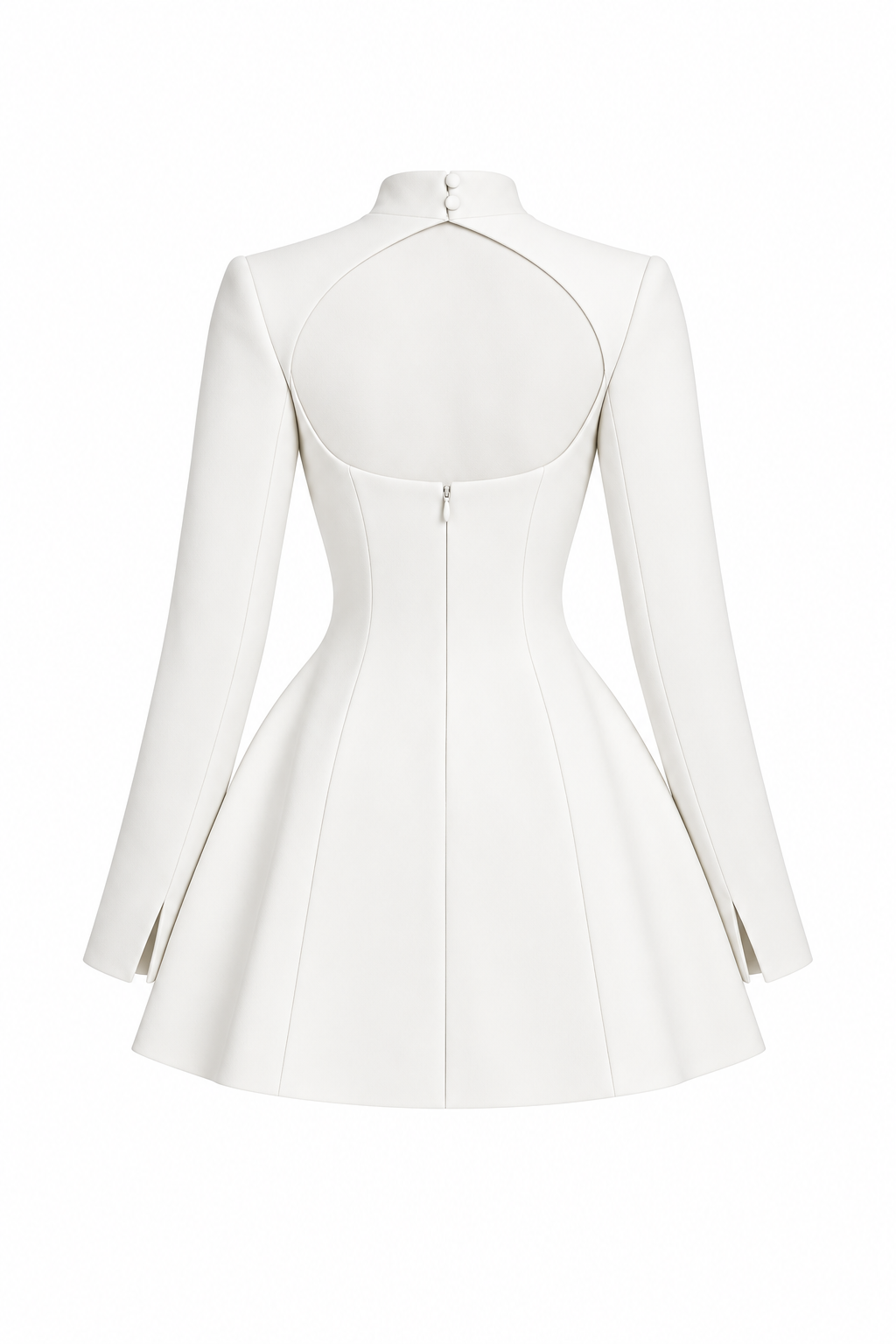 Ruched Long-Sleeve Mini Dress