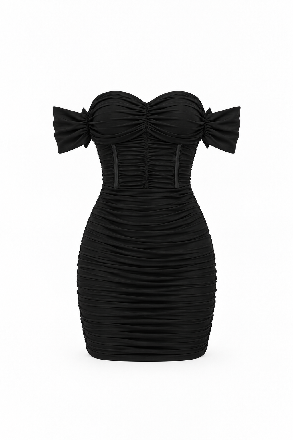 Ruched Off-Shoulder Mini Dress