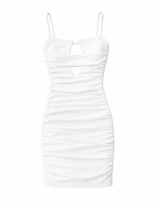 Ruched Cut-Out Mini Dress