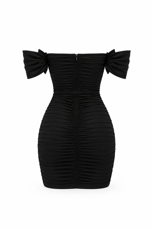 Ruched Off-Shoulder Mini Dress