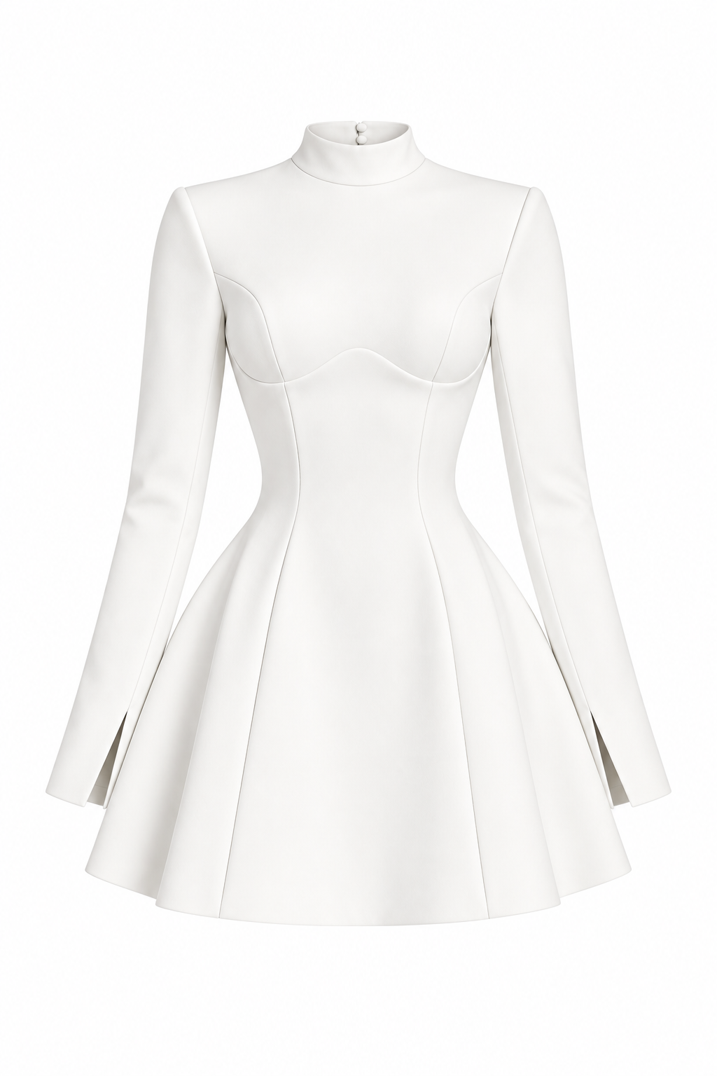 Ruched Long-Sleeve Mini Dress
