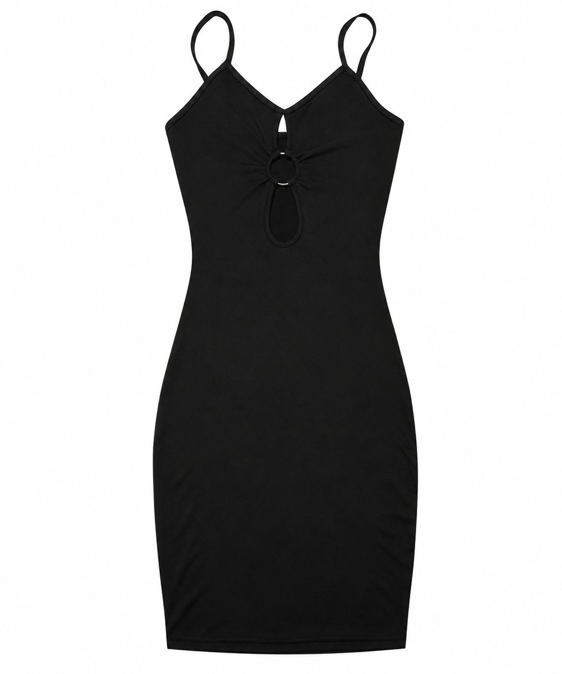 Sculpted Ring Cutout Mini Dress