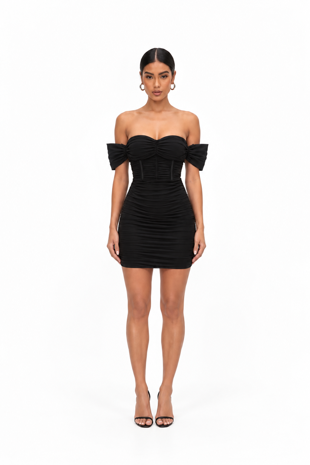 Ruched Off-Shoulder Mini Dress